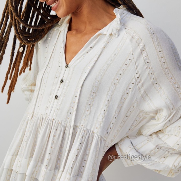 Anthropologie Quinn Sequined Tunic Blouse - Picture 2 of 4